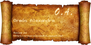 Ormós Alexandra névjegykártya